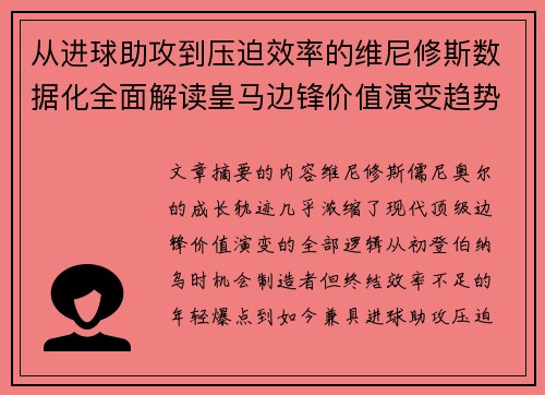 从进球助攻到压迫效率的维尼修斯数据化全面解读皇马边锋价值演变趋势